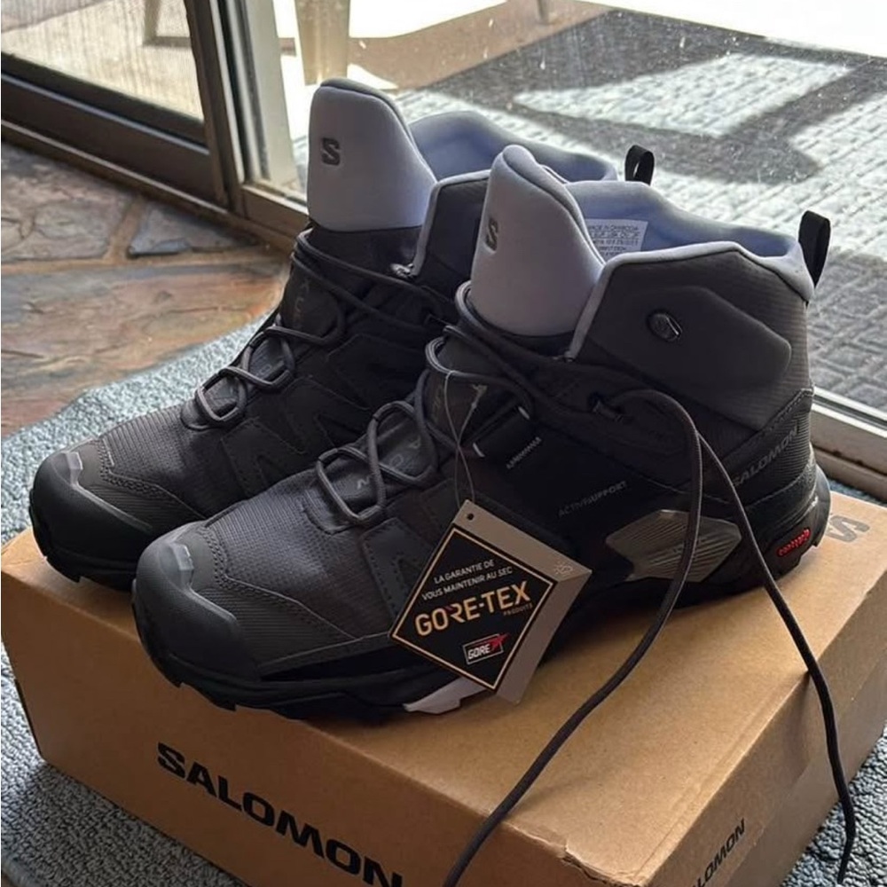 Salomon Women's Charcoal and Black Lace Up Boots